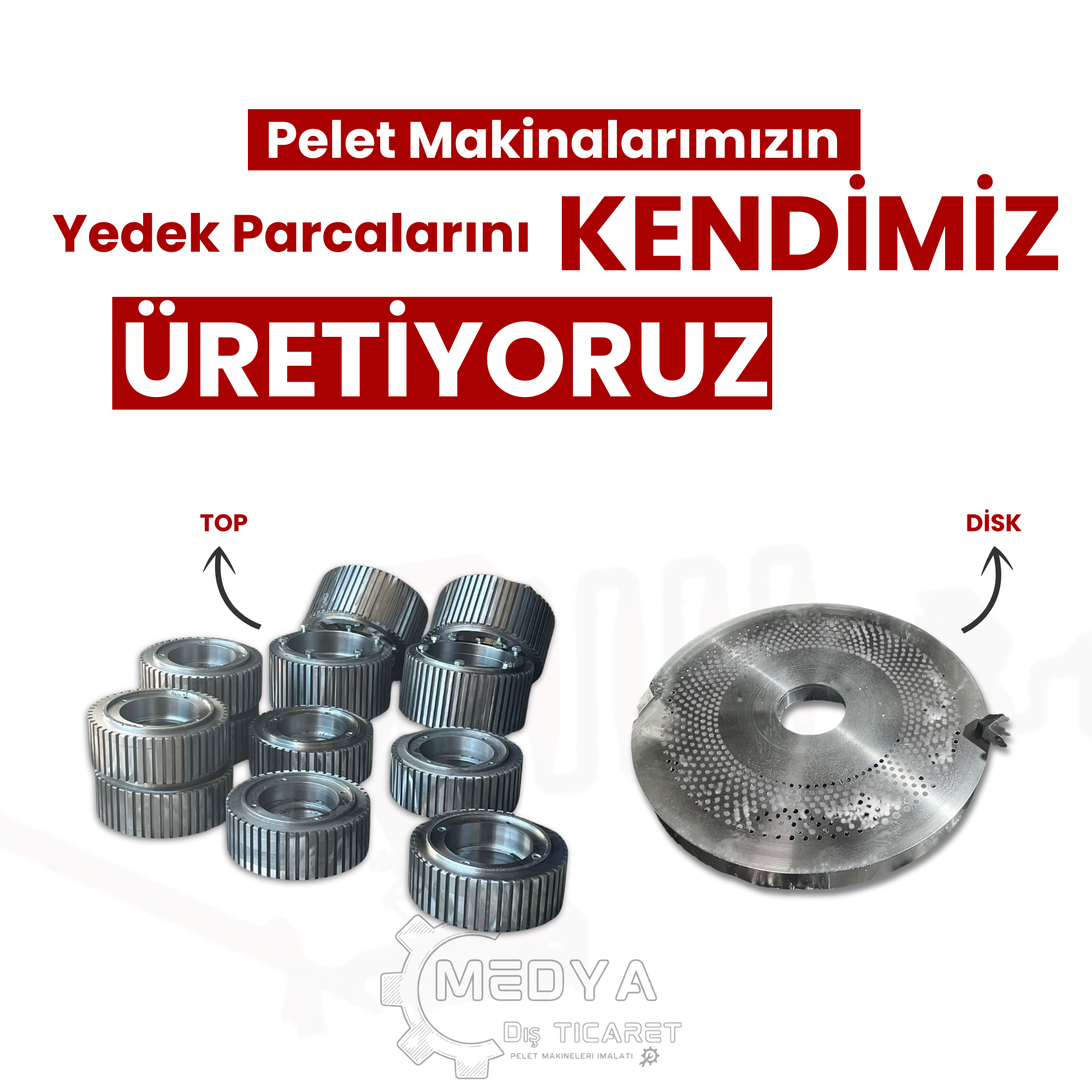 Pelet Makinalarımızın Tüm Yedek Parcalarını KENDİ CNClerimizde Üretiyoruz.