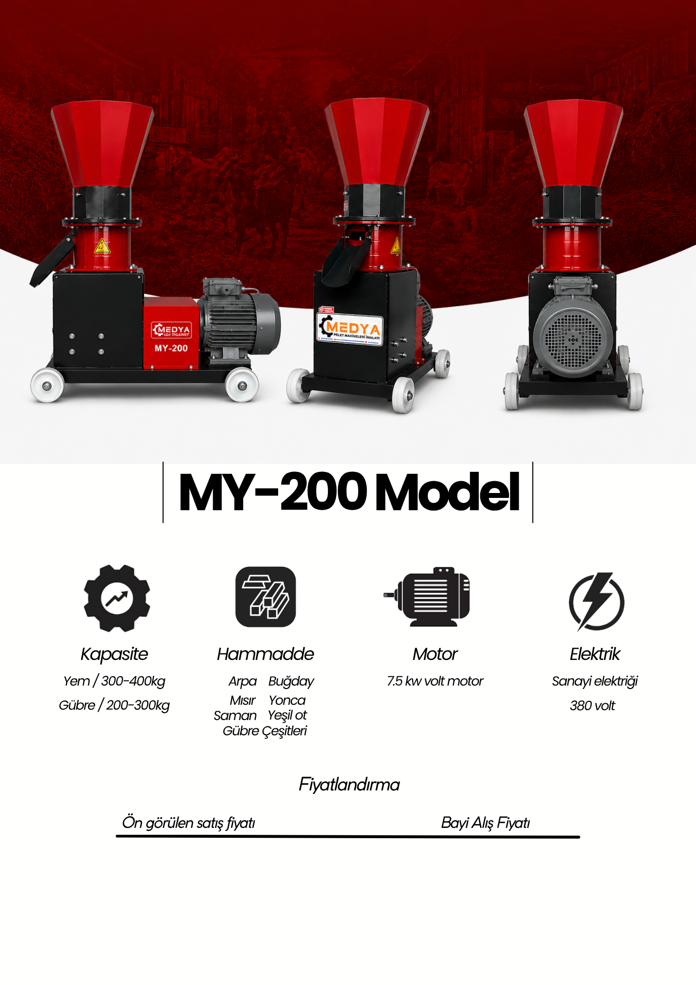 MY-200 Yem Pelet Makinası 